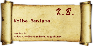 Kolbe Benigna névjegykártya